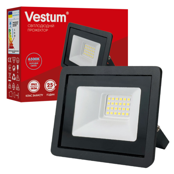Прожектор LED Vestum 1-VS-3014 20Вт 1600Лм 6500K IP65 - фото №1