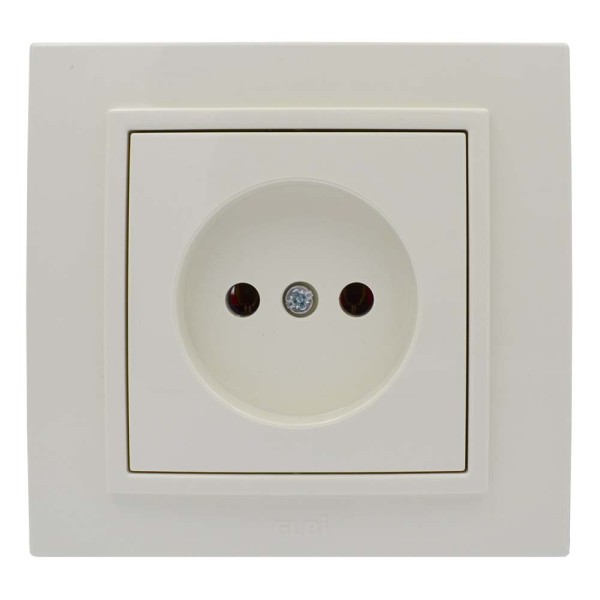 Розетка ELBI ZENA кремовая 1-я без заземления с рамкой ( 500-010300-215 )