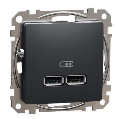 USB розетка Schneider Electric Sedna Design & Elements A+A 2,1A черная SDD114401