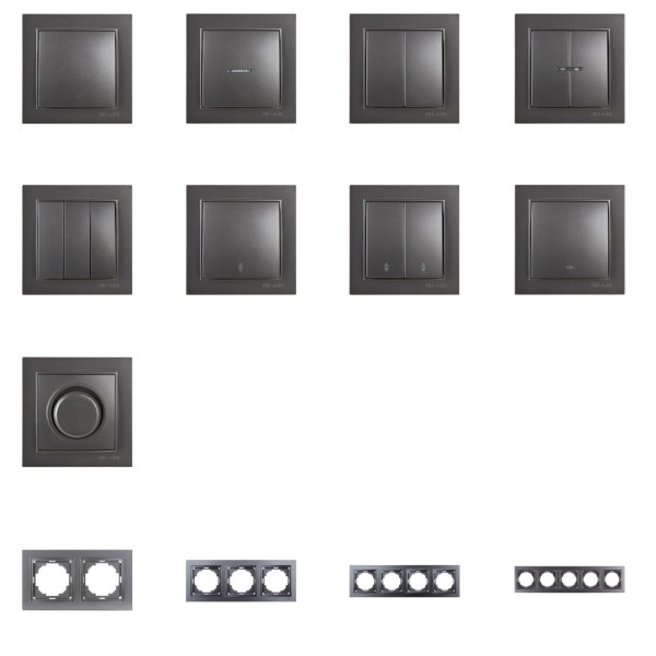 Выключатель Nilson Thor антрацит 1кл промежуточный ( 27161010 ) - фото №3