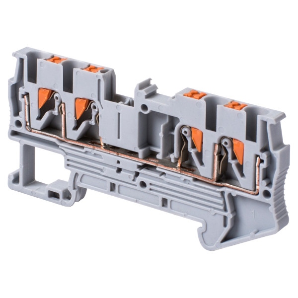 Наборная клеммная колодка E.Next e.tc.din.spring.2,5.2-2 на DIN-рейку 4 контакта (s070010)