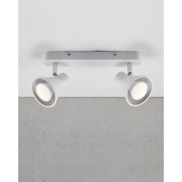 Светильник поворотный, спот Nordlux 45770101 Eik GU10 2x35W IP20 белый - фото №1