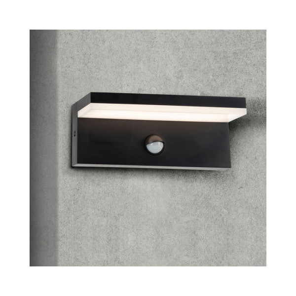 Вуличний світильник з датчиком руху Goldlux 324054 Tesa Led 1x10W 4000K 1100Lm IP54 BK - фото №1