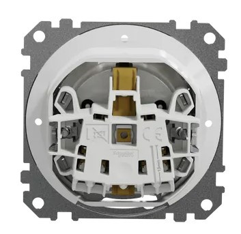 Розетка Schneider Electric Sedna Design & Elements с заземлением шторками и крышкой IP44 белая SDD211024 - фото №3