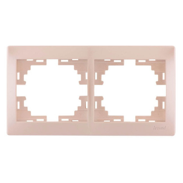 Рамка 2-місна горизонтальна перлово-біла, Mira, Lezard