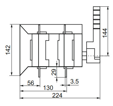 Устройство автоматического ввода резерва CNC YCS1-250А 3Р 415В (Б00042805) - фото №3