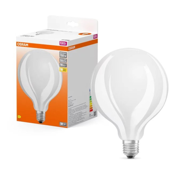 Лампа светодиодная Osram LED G125 150 17Вт/827 GL FR E27 4х1 - фото №2