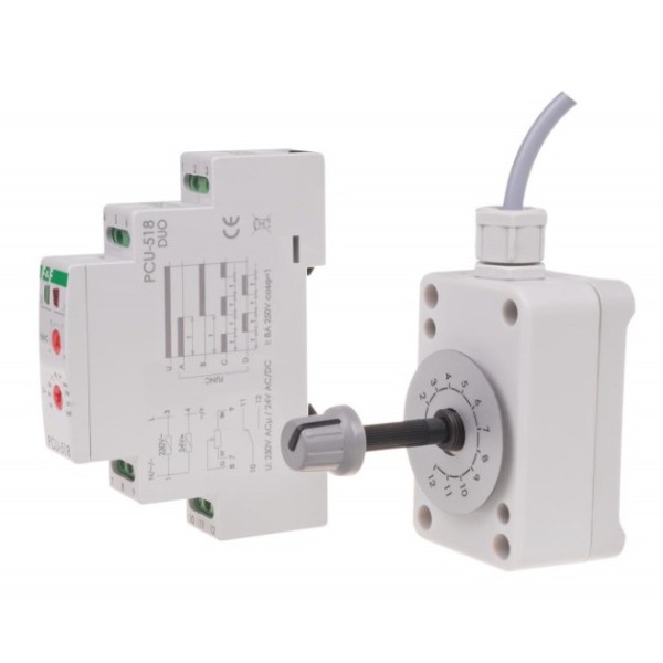 Електронне реле часу F&F PCU-518DUO 195-253В AC/21-27В AC/DC 8А - фото №2