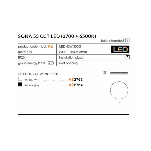 Світильник стельовий Azzardo AZ2763 Sona(5901238427636) - фото №2