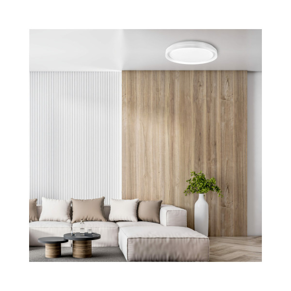 Потолочный светильник, люстра с пультом светодиодная Goldlux 328793 Eliza Led 1x48W 3000K-6000K 5200Lm IP44 Белый - фото №2