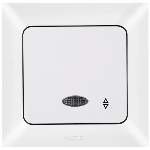 Прохідний вимикач 1-клавішний NE-AD ARAS 93-110-05-I з led-підсвіткою білий