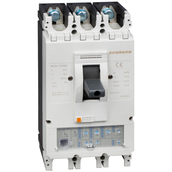 Автоматичний вимикач в литому корпусі VE типу Schrack MZ340333 70кА 400А 3P з електричним розчепювачем та відстроченням часу