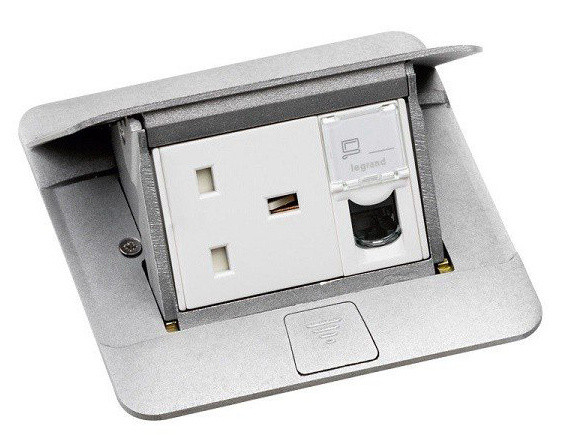 Лючок із висувним блоком Legrand 54010 3М (алюміній)