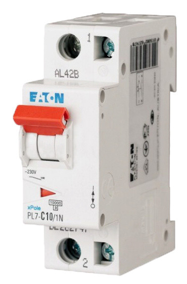 Автоматический выключатель Eaton Moeller PL7-C10/1N