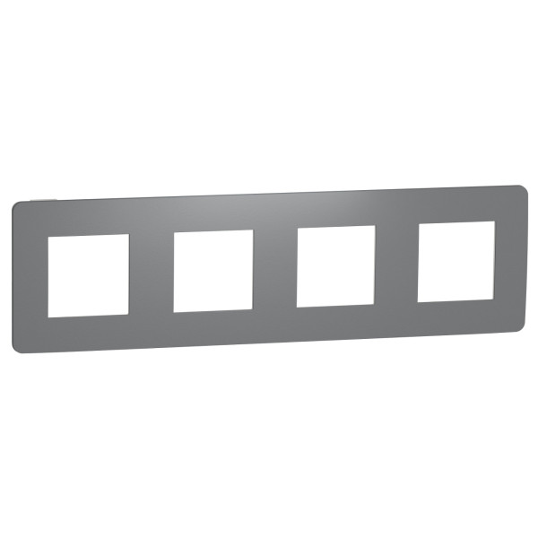 Четырехпостовая рамка Schneider Electric NU280821 (дымчато-серый/белый)