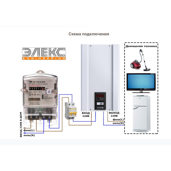 Стабілізатор напруги Елекс Гібрид У 9-1-40 v2.0 - фото №6