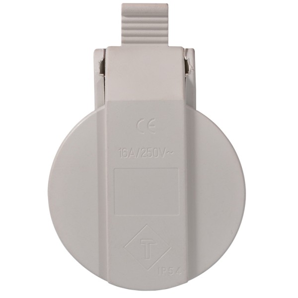 Переносная розетка с защитной крышкой Аско-Укрем ГП 16А/2 (220В) 2Р+РЕ (212) (A0080030009) - фото №1