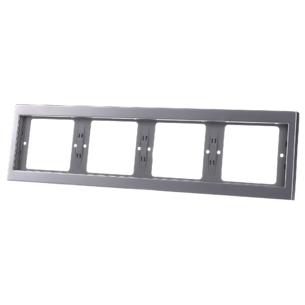 Рамка 4-местная, горизонтальная, нержавеющая сталь Berker K.1 - фото №1