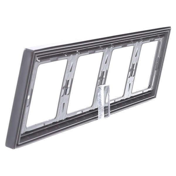 Рамка 4-местная, горизонтальная, нержавеющая сталь Berker K.1 - фото №3