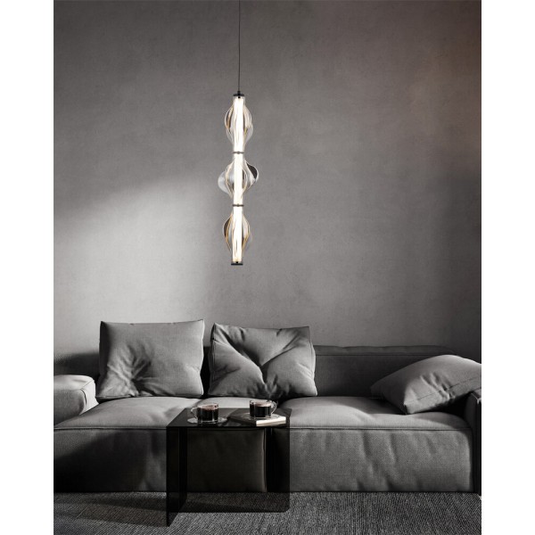 Підвісний світильник, люстра TK Lighting 18215 Elva LED 1x22W 3000K 2616Lm IP20 димчастий - фото №1