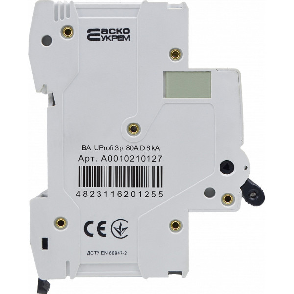 Автоматичний вимикач Аско-Укрем UProfi 3р 80А D 6kА (A0010210127) - фото №2