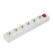 Шестимістна колодка Sokol з заземленням та вимикачем (7.5.2.157202)