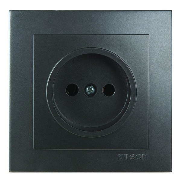 Розетка Nilson Touran антрацит 1-на без заземлення ( 24161015 )