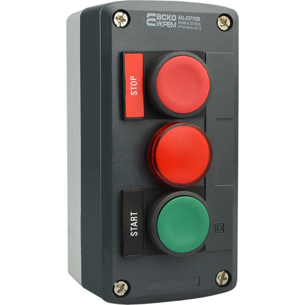 Тримісний пост Аско-Укрем XAL-D371H29 «Старт-Стоп-Сигнал» (A0140020069) - фото №1