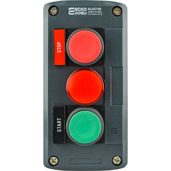 Тримісний пост Аско-Укрем XAL-D371H29 «Старт-Стоп-Сигнал» (A0140020069) - фото №3