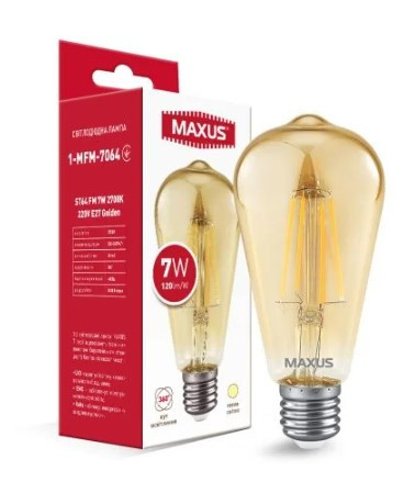 Філаментна лампа Maxus ST64 FM 220Вт E27 Golden (1-MFM-7064) - фото №1