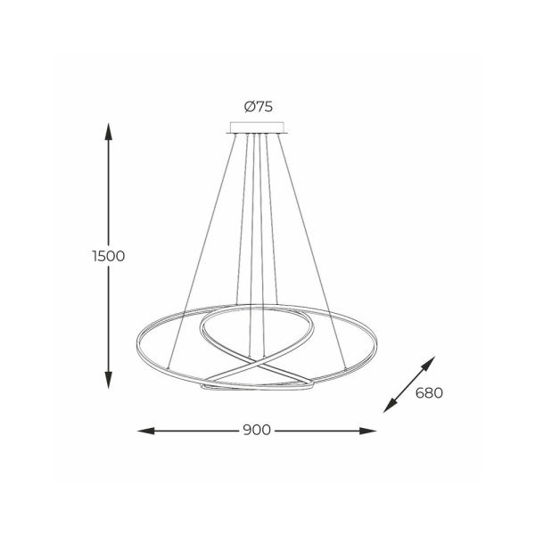 Люстра Zuma Line MD7360-1A-3GT Cholet Led 1x56W 3000K 6600Lm IP20 - фото №2