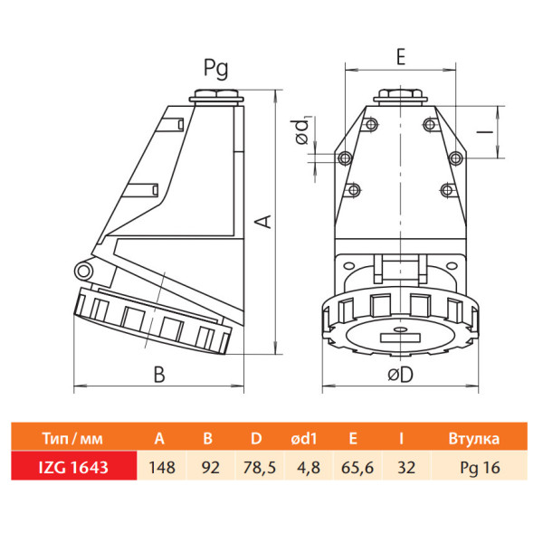 Настенный разъем Sez IZG1643 - фото №9
