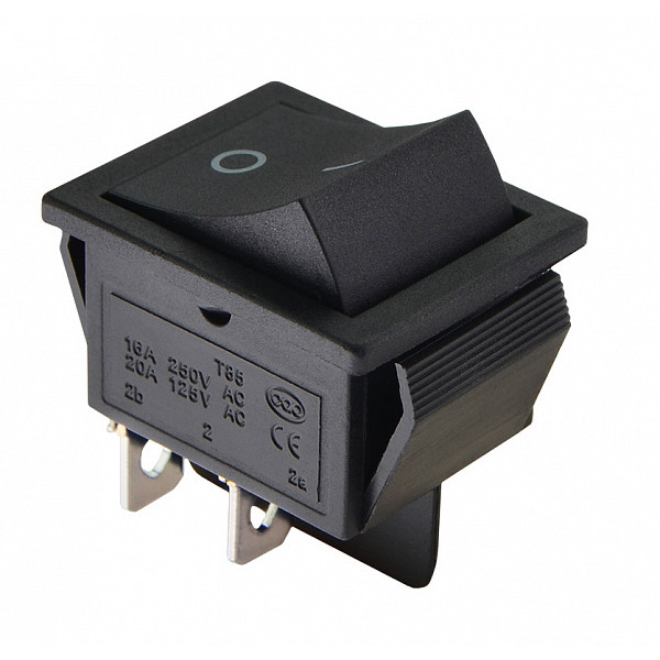 Переключатель Аско-Укрем KCD2-211 B/B (0-I) с самовозвратом черный (A0140040138)