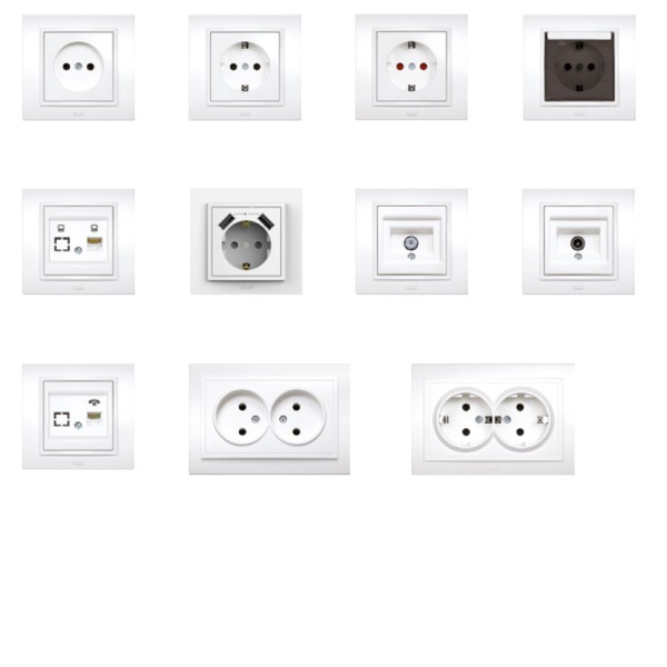 Розетка ELBI ZENA белая 1-я с заземлением с рамкой ( 500-010200-217 ) - фото №4