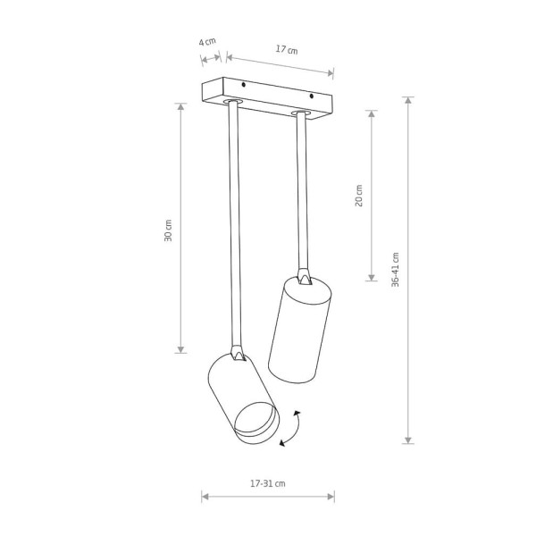 Светильник поворотный, спот Nowodvorski 7672 Mono long GU10 2x10W IP20 Белый - фото №1
