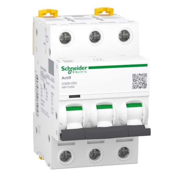 Автоматический выключатель Schneider Electric iC60N A9F75350 3P 50A D