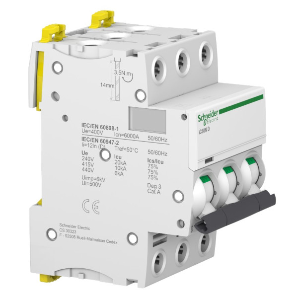 Автоматический выключатель Schneider Electric iC60N A9F75350 3P 50A D - фото №2