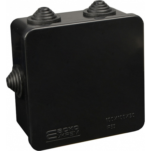 Распределительная коробка Аско-Укрем UAtmo Jet Black 100*100*50 - фото №1