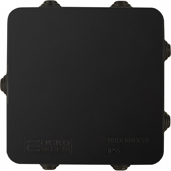 Распределительная коробка Аско-Укрем UAtmo Jet Black 100*100*50 - фото №2