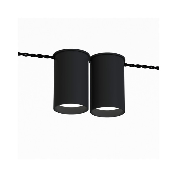 Точковий світильник для зовнішньої проводки Pikart 33876-2 BP GU10 2x60W IP20 Чорний