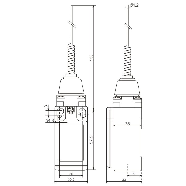 Конечный выключатель Promfactor FLS15M412P66 - фото №1