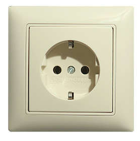Розетка ABB Basic 55 20 EUC-92-507 с заземлением (слоновая кость) - фото №1