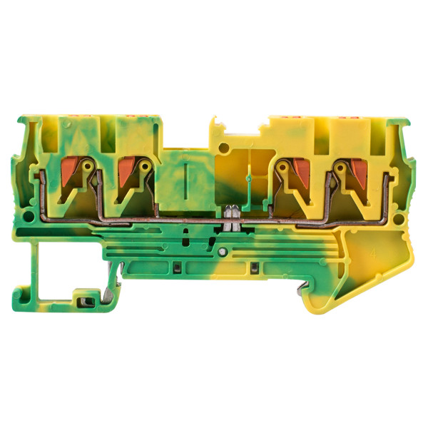Наборная клеммная колодка заземления E.Next e.tc.z.din.spring.2,5.2-2 на DIN-рейке 4 контакта (s070019) - фото №2