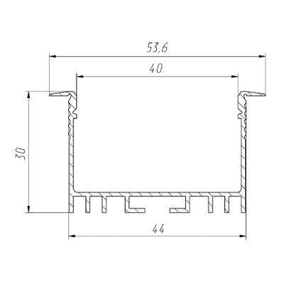 LED-профиль врезной, 2 метра (ЛСВ40_2) - фото №2