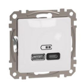 Розетка USB Schneider Electric Sedna Design & Elements A+C 3A 45Вт белая SDD111404