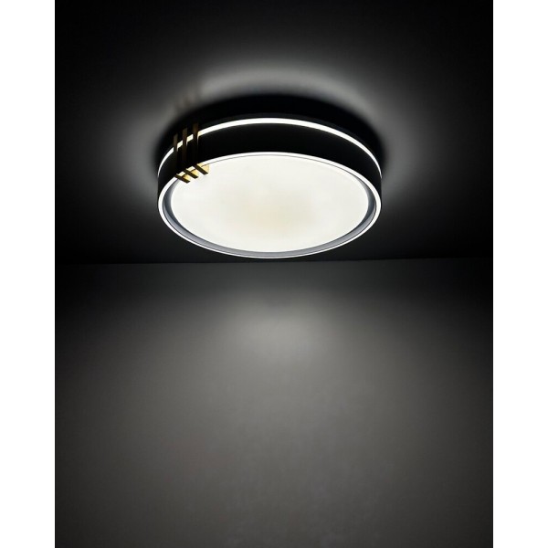 Люстра із пультом світлодіодна, стельовий світильник Goldlux 328847 Arletta LED 1x48W 3000K/4000K/6000K 5200Lm IP44 сіра - фото №3