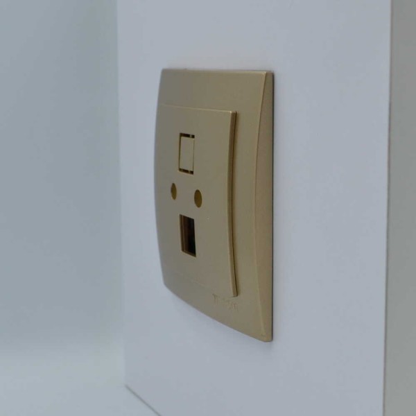 Розетка Nilson Touran золото комп'ютерна без модуля ( 24151042 ) - фото №2