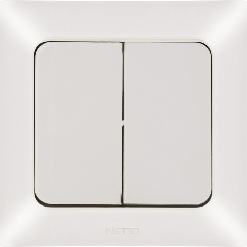 Вимикач 2-клавішний NE-AD ARAS 93-111-03 кремовий