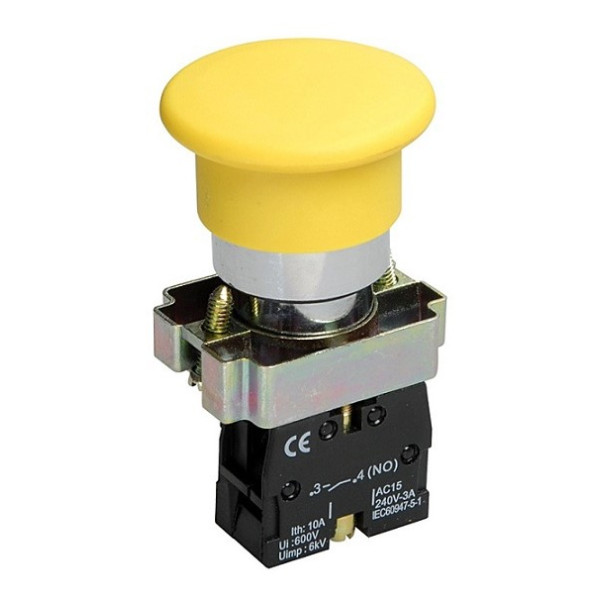 Кнопка-грибок TNSy XB2-BC51 1НО желтая (TNSy5500281)