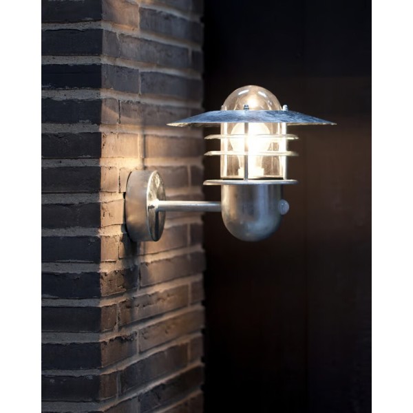 Вуличний світильник з датчиком руху Nordlux 74501031 Agger E27 1x60W IP54 сріблястий - фото №1